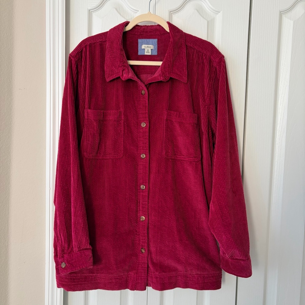 L.L. Bean Cranberry Red Corduroy Jacket 3X Plus size
